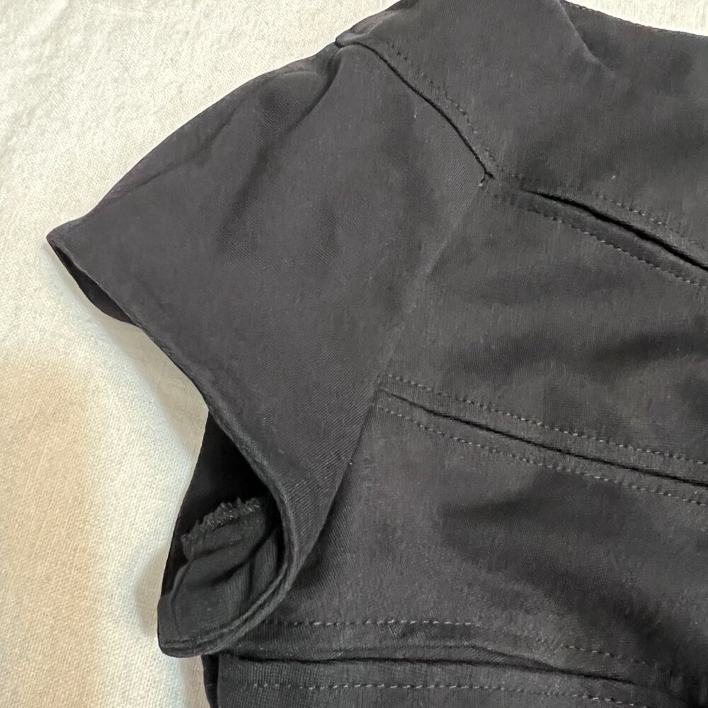 Escada Black Sheath Dress 40/M Cap Sleeve Cocktail Career Party Classic Stretch - Picture 5 of 13